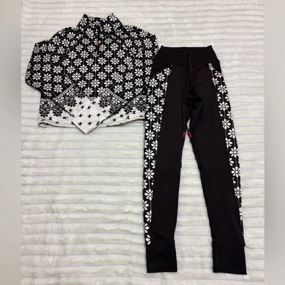 Offline Aerie Warmup high waisted pocket legging & quarter zip matching set, XS